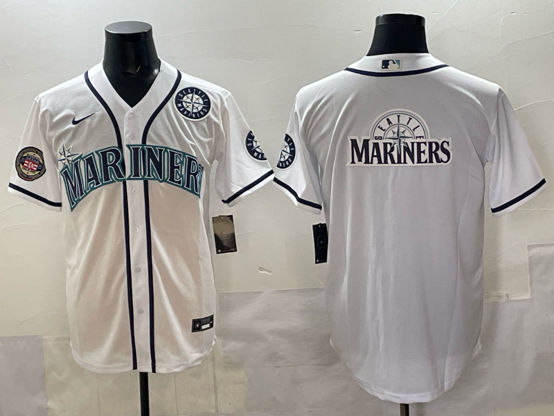 Men Seattle Mariners blank white MLB 2025 Nike jersey 0016->seattle mariners->MLB Jersey